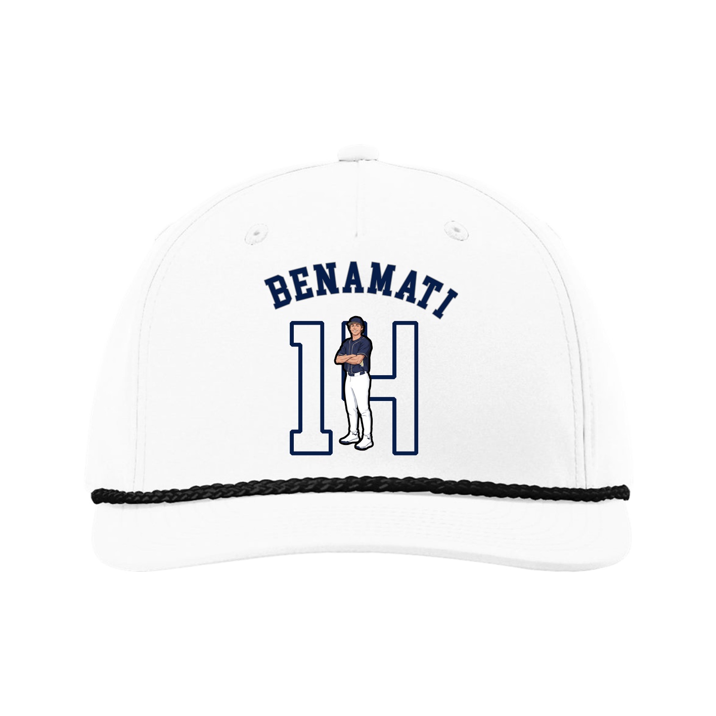 Five-Panel Classic Rope Cap — Shirsey Arch in White
