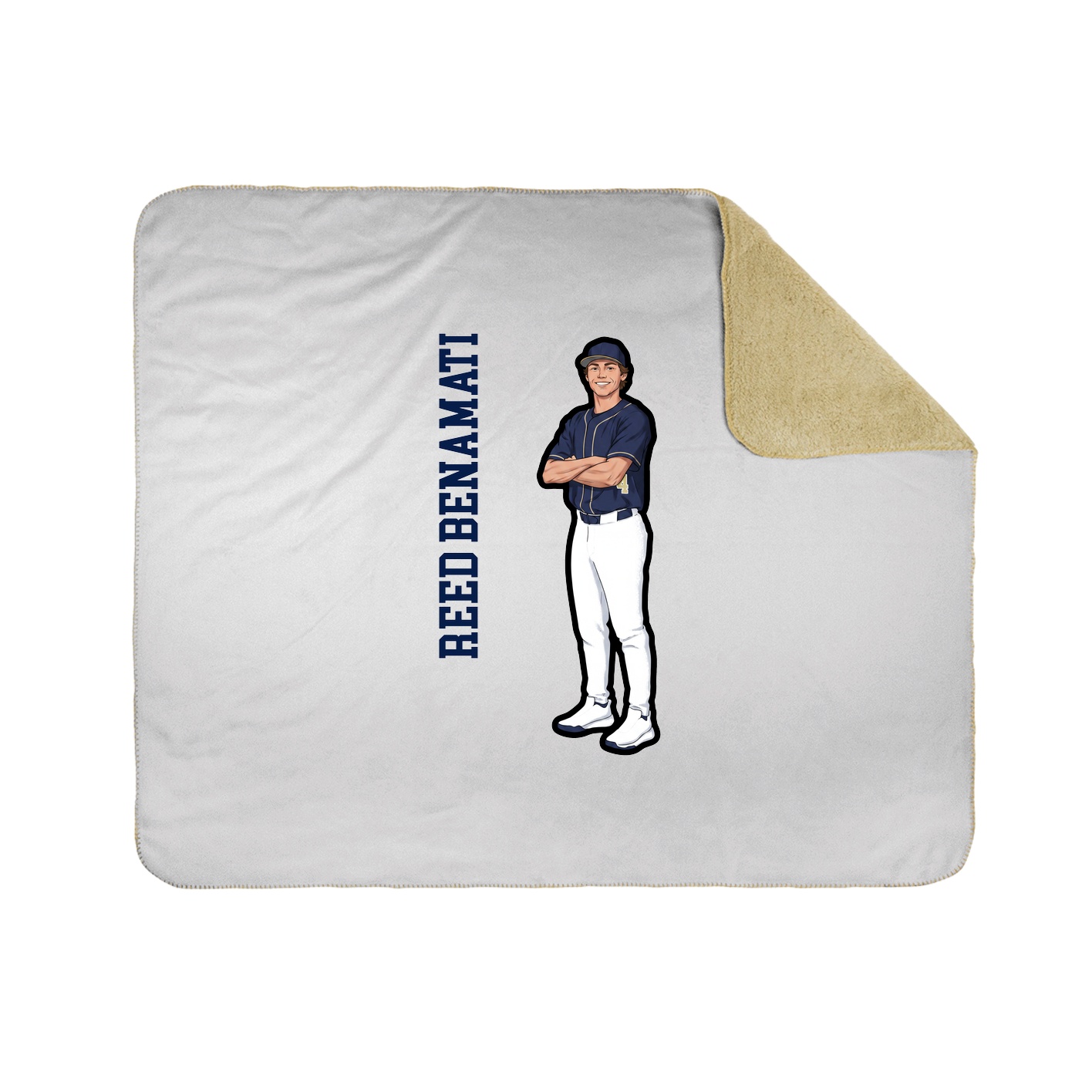Throw Blanket — Name Vertical in White