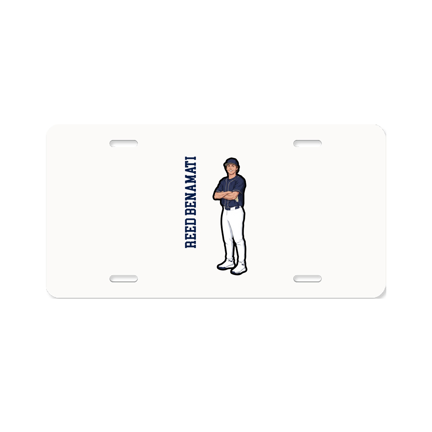 License Plate — Name Vertical in Classic