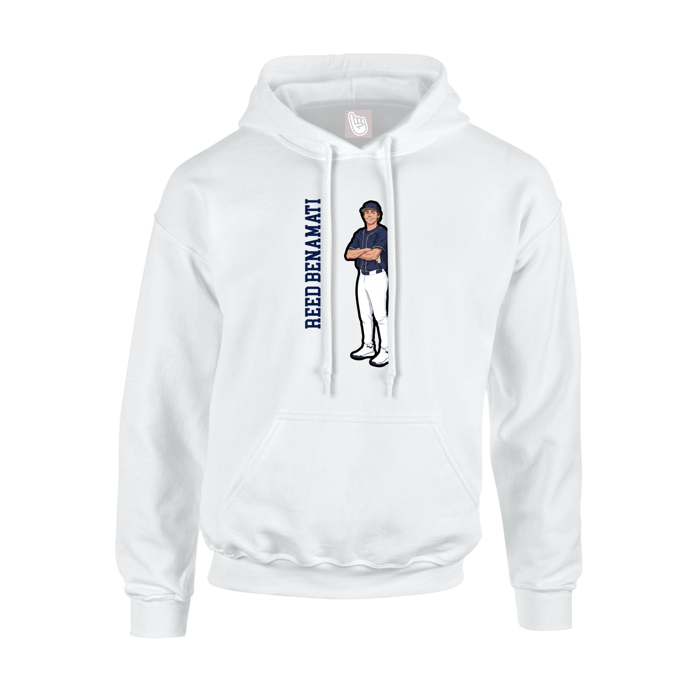 Hoodie — Name Vertical in White