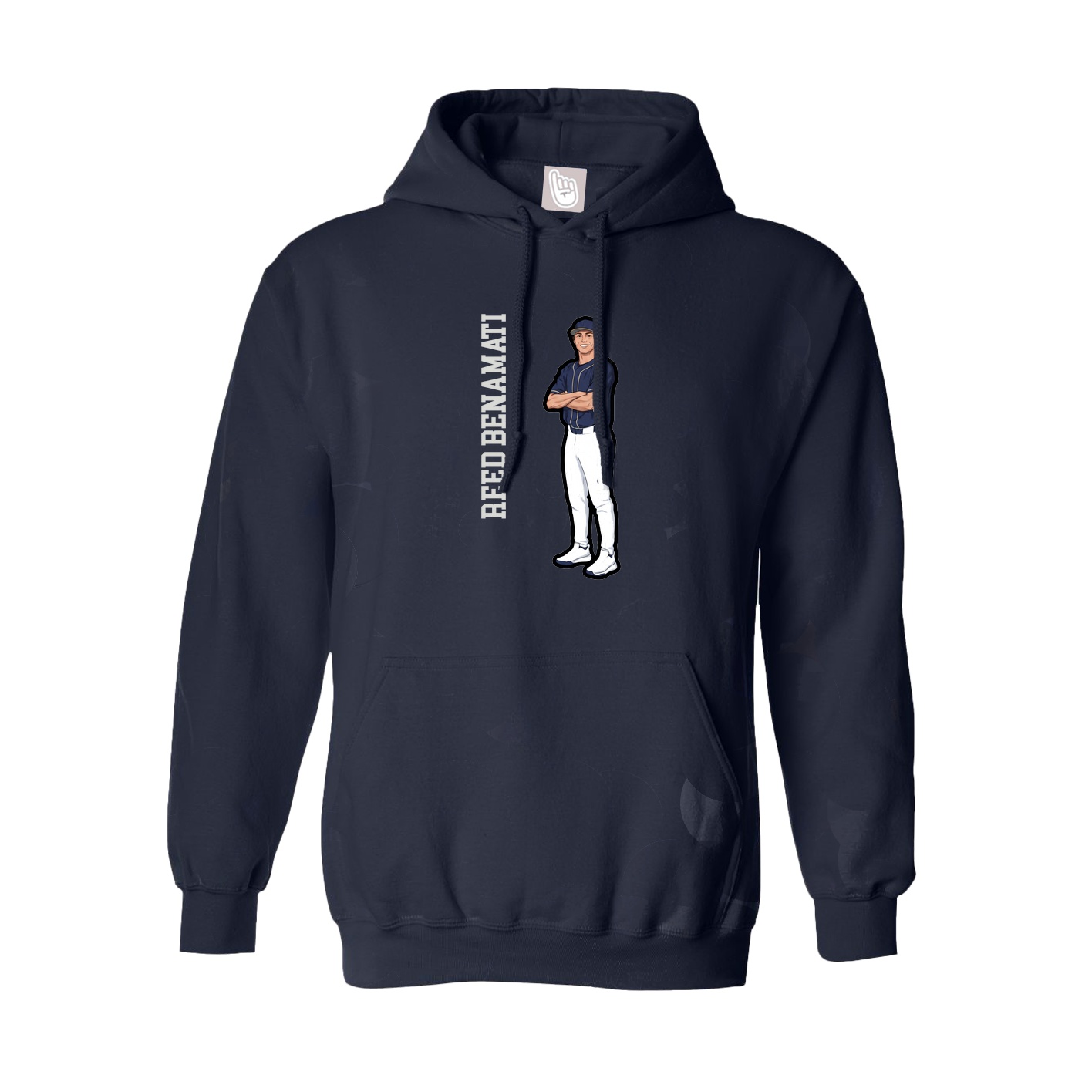 Youth Hoodie — Name Vertical in Navy