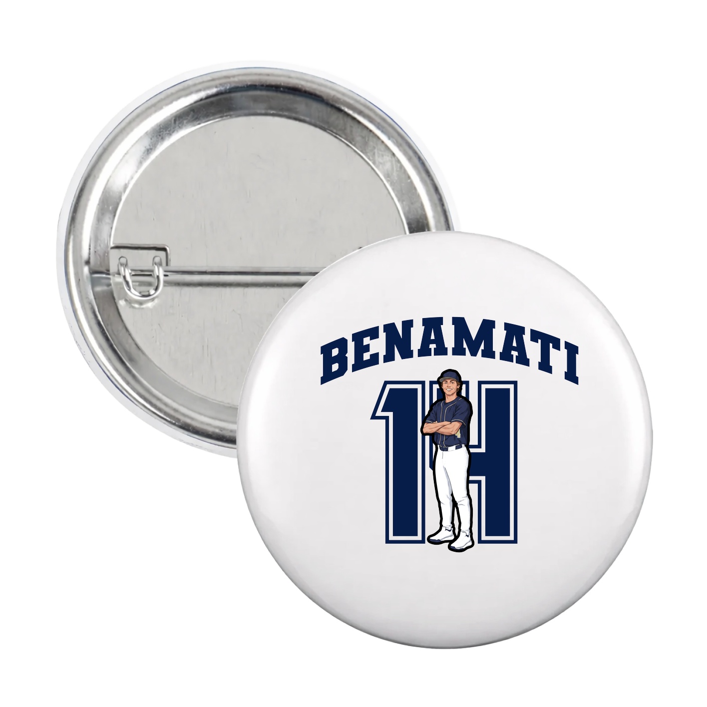 Game Day Button — Number in White