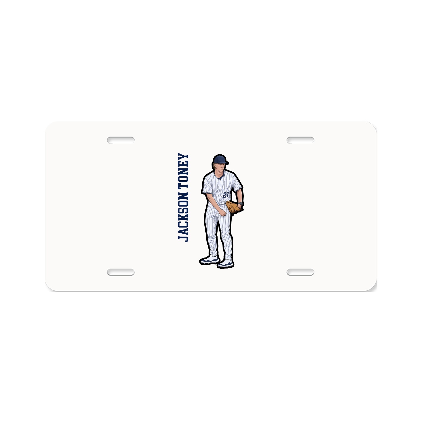 License Plate — Name Vertical in Classic