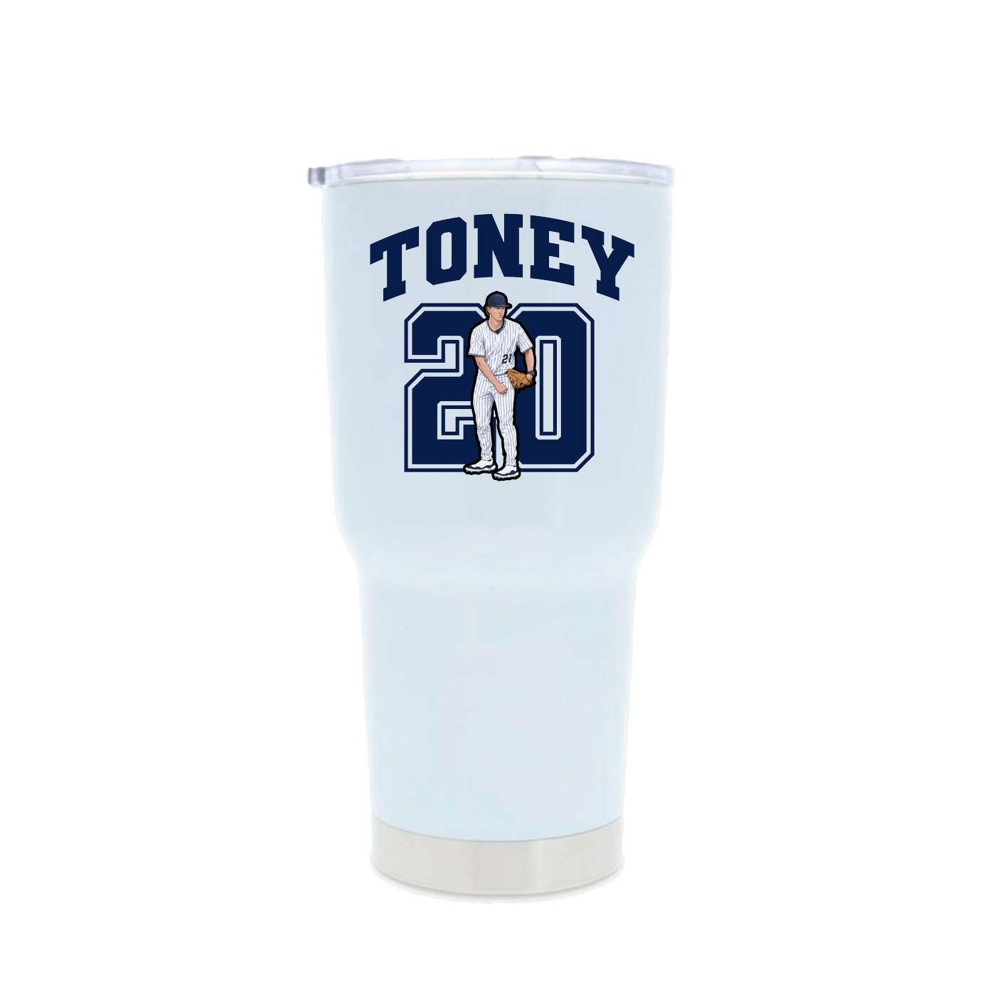 30oz Stainless Steel Tumbler — Number in White