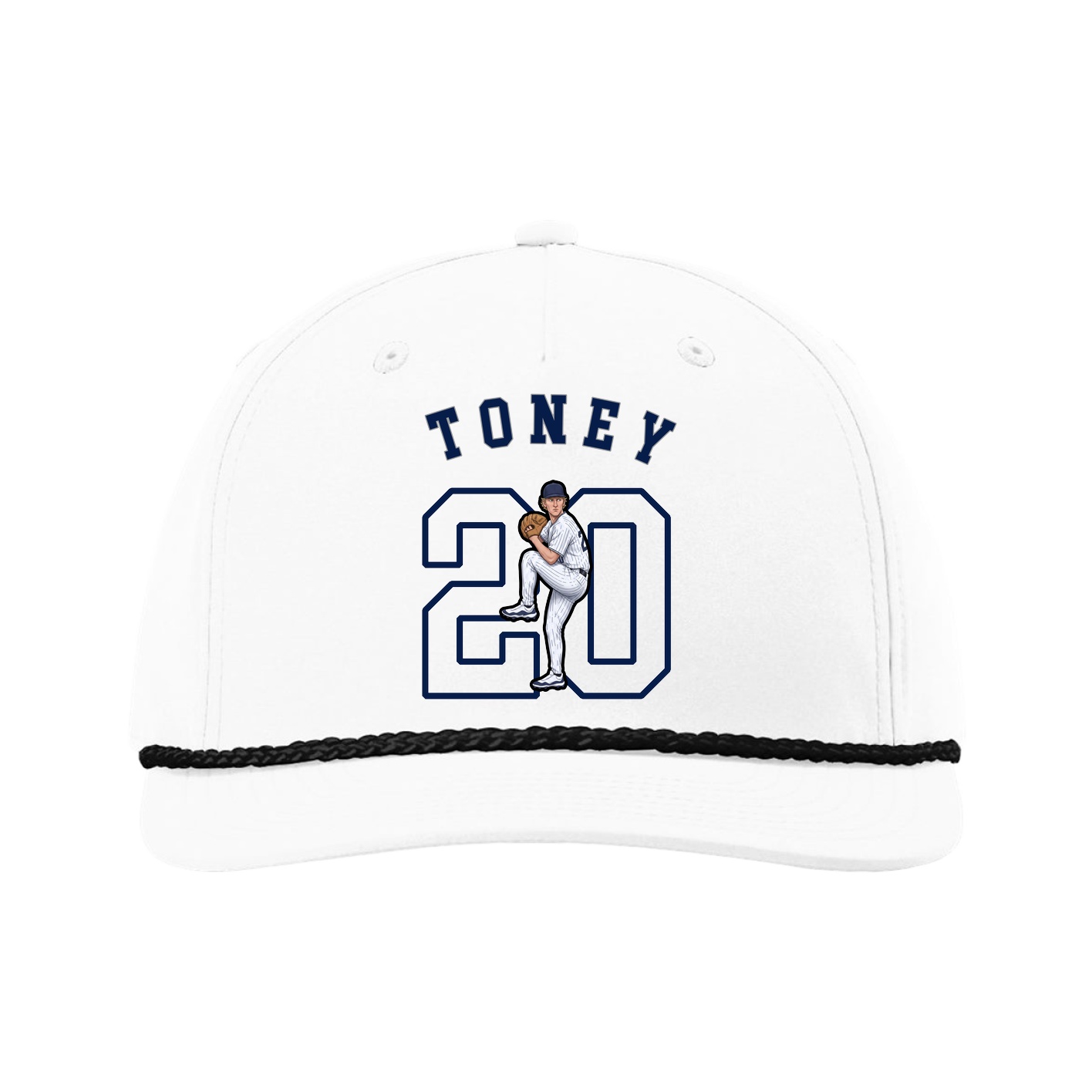 Five-Panel Classic Rope Cap — Shirsey Arch in White