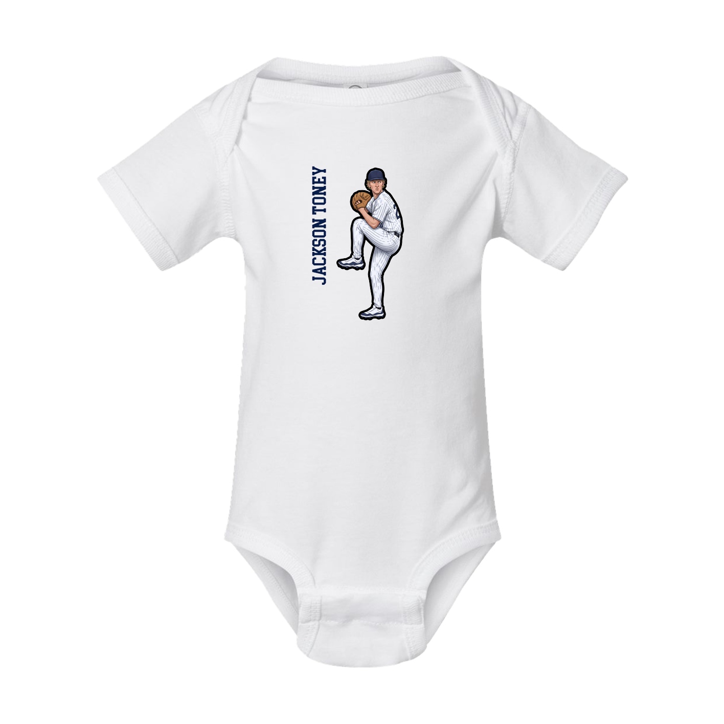 Baby Onesie — Name Vertical in White