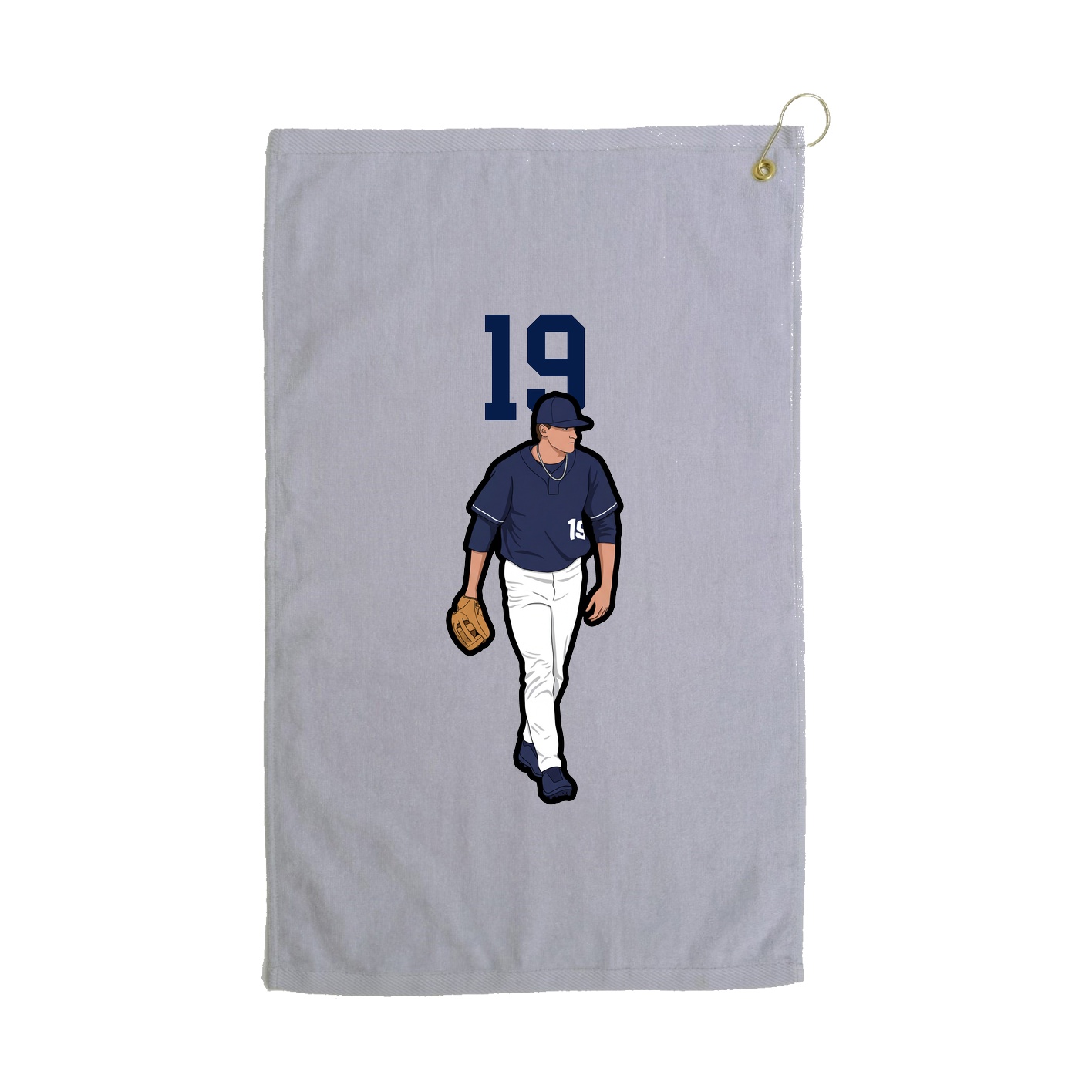 Golf Towel — Number Top in Grey