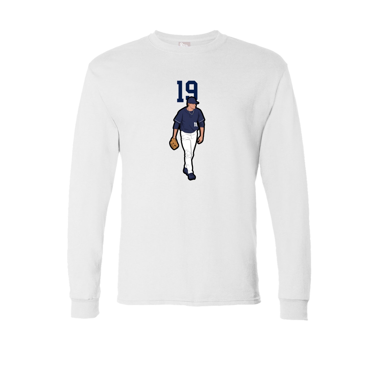 Long Sleeve Tee — Number Top in White