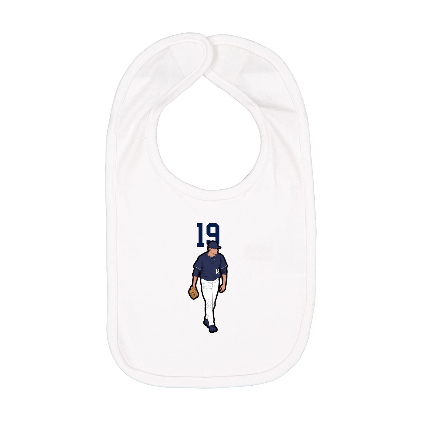 Infant Bib — Number Top in White