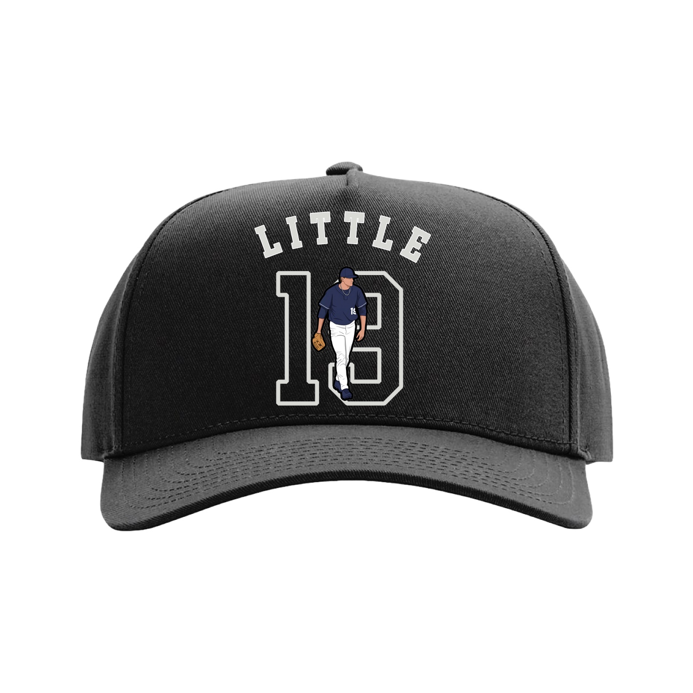 Full Fabric Five-Panel Champ Cap — Shirsey Arch in Black