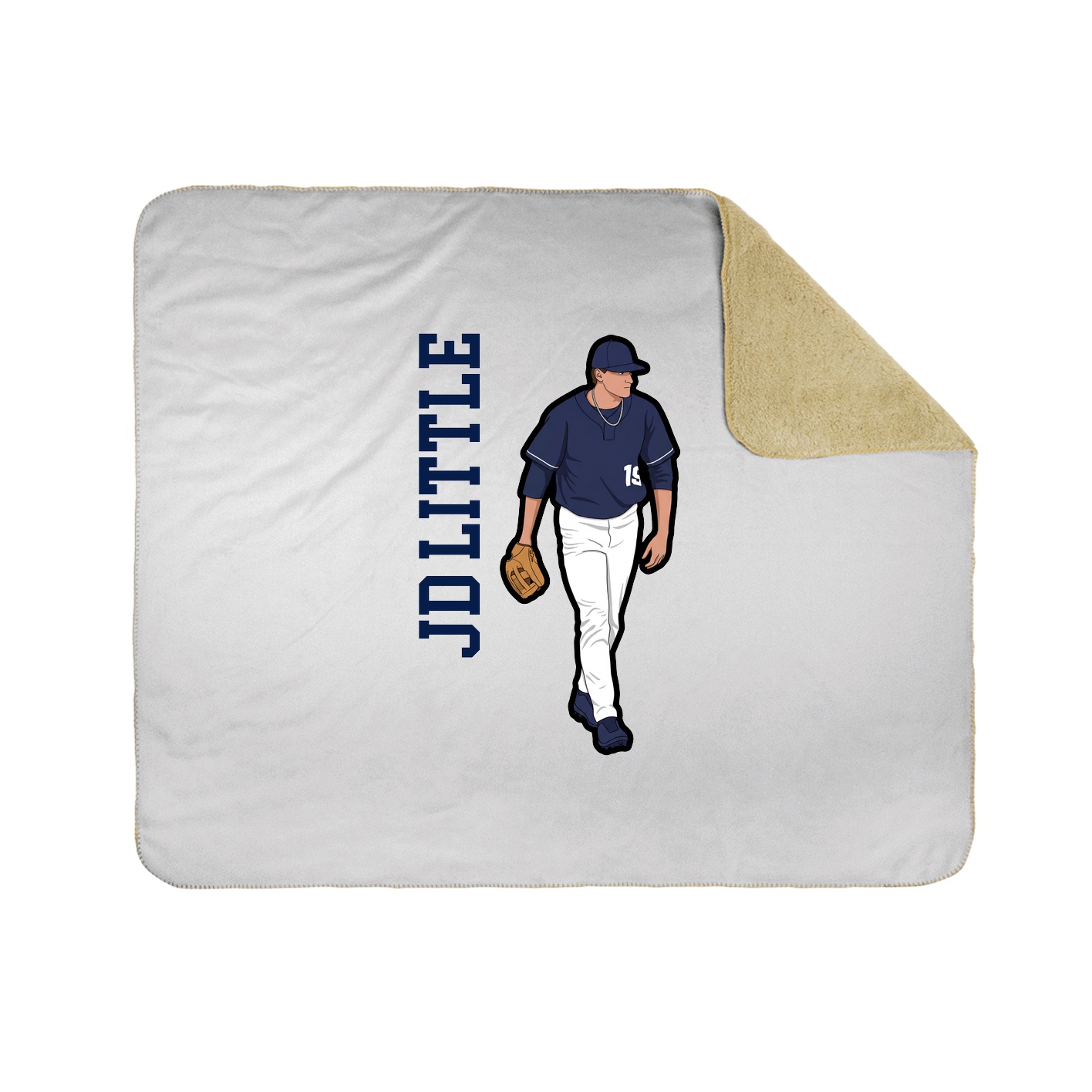 Throw Blanket — Name Vertical in White