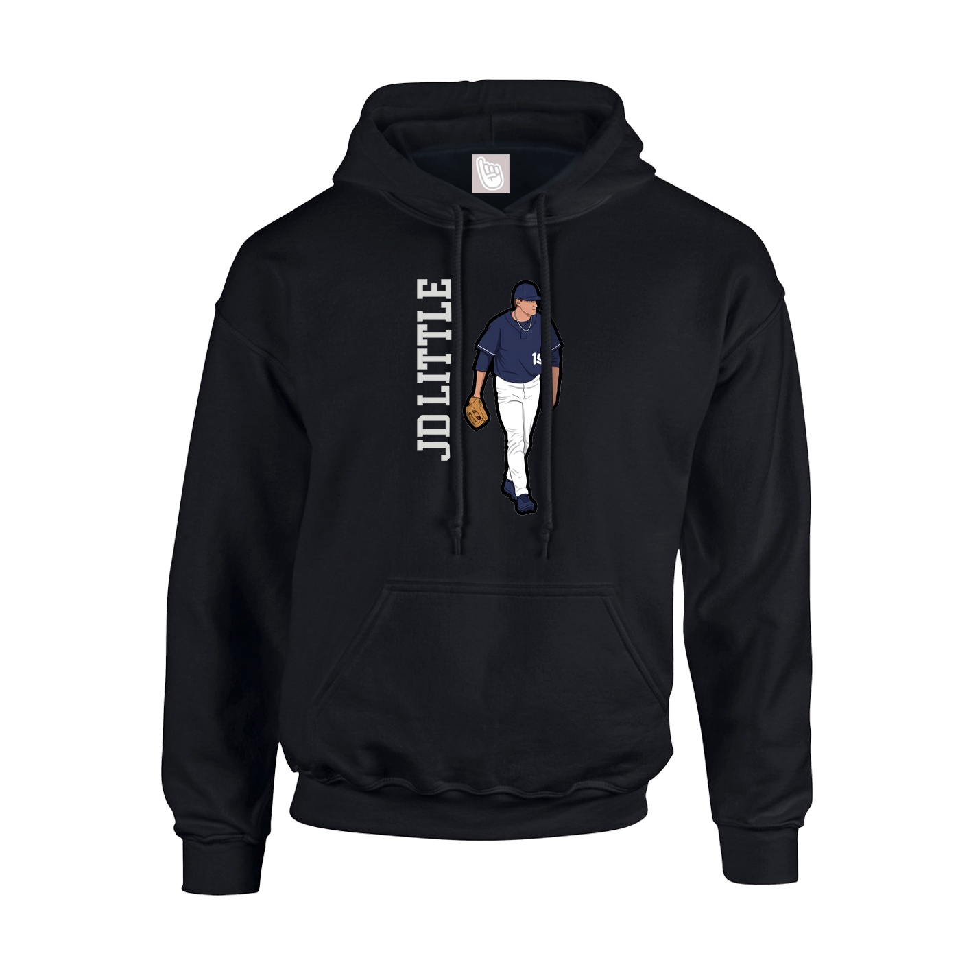 Youth Hoodie — Name Vertical in Black