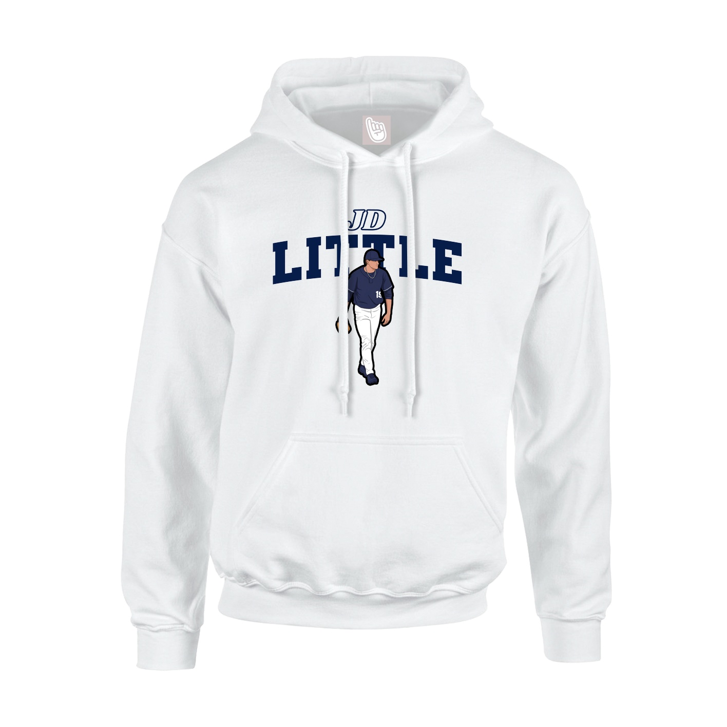 Youth Hoodie — Name Arch in White