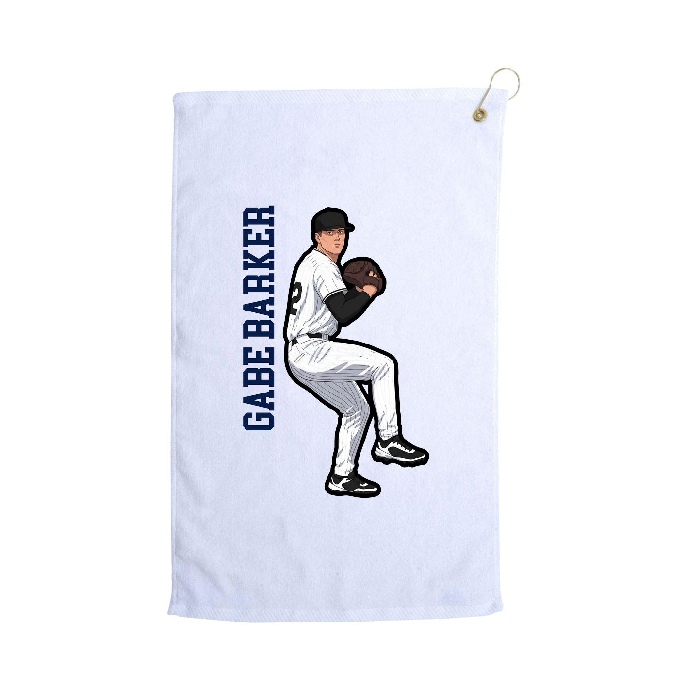 Golf Towel — Name Vertical in White