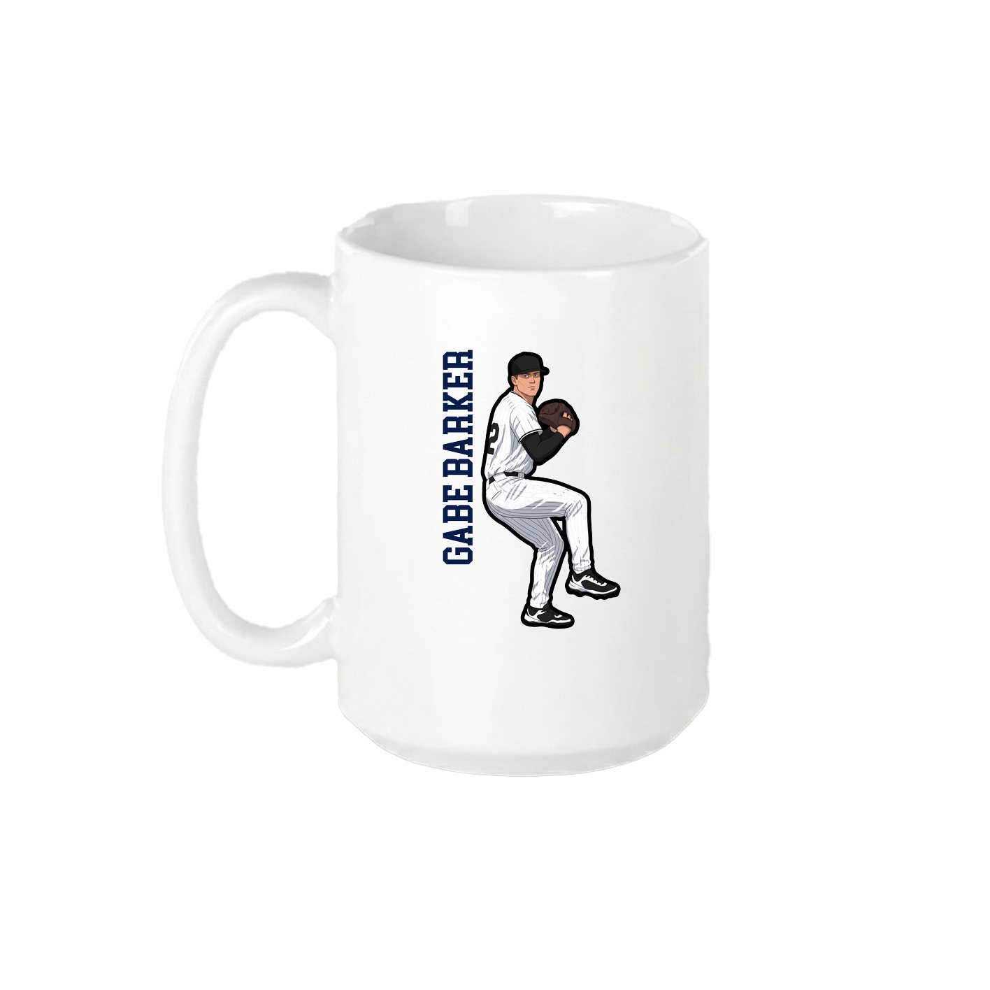 15oz Coffee Mug — Name Vertical in White