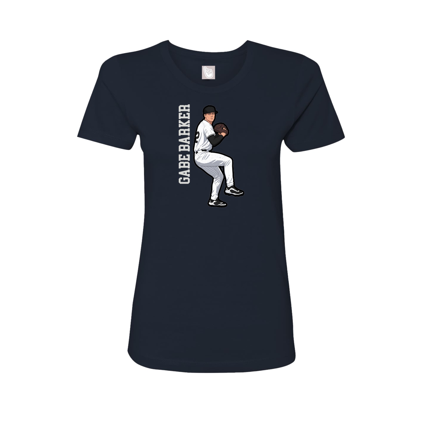 Fitted Women's Tee — Name Vertical in Navy