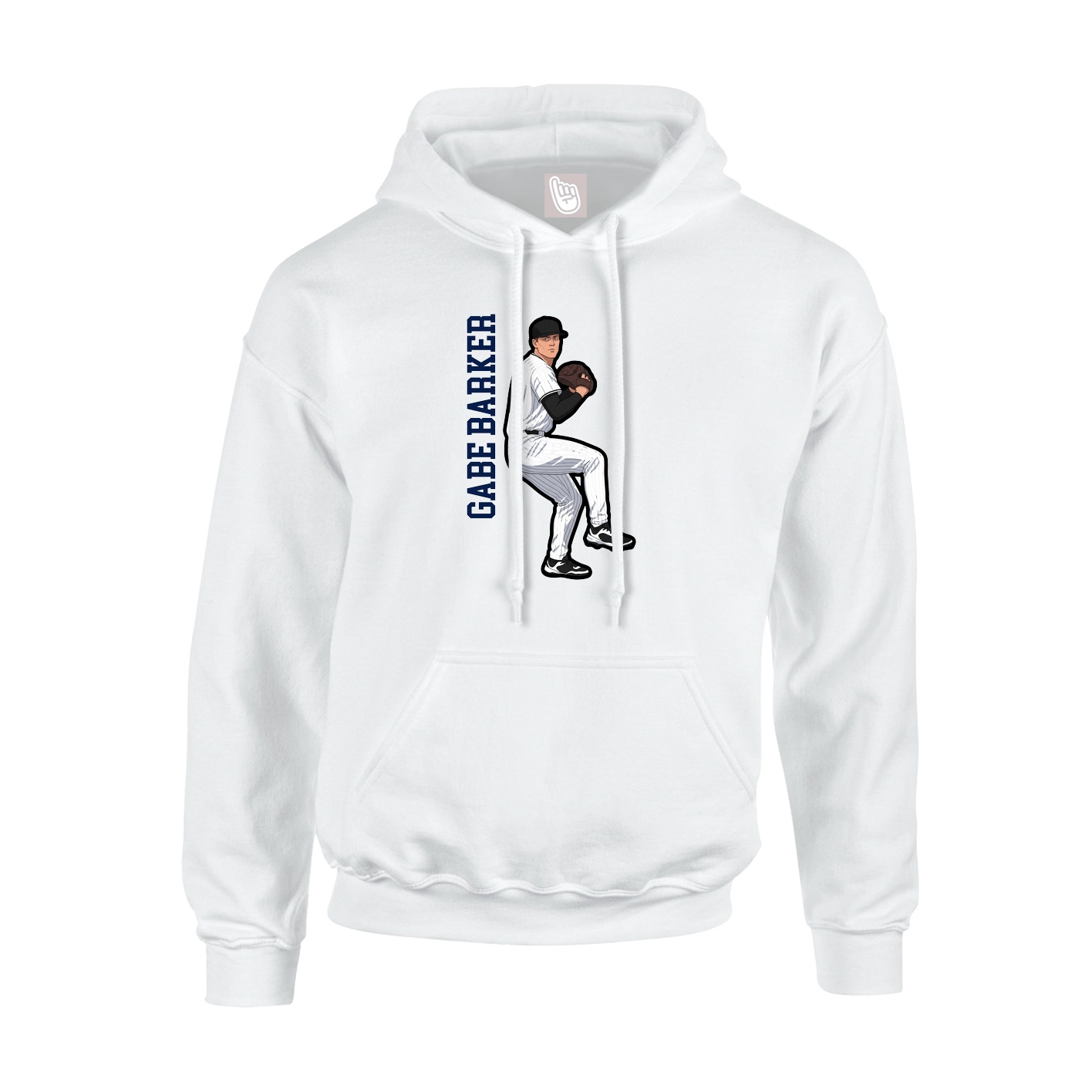 Hoodie — Name Vertical in White