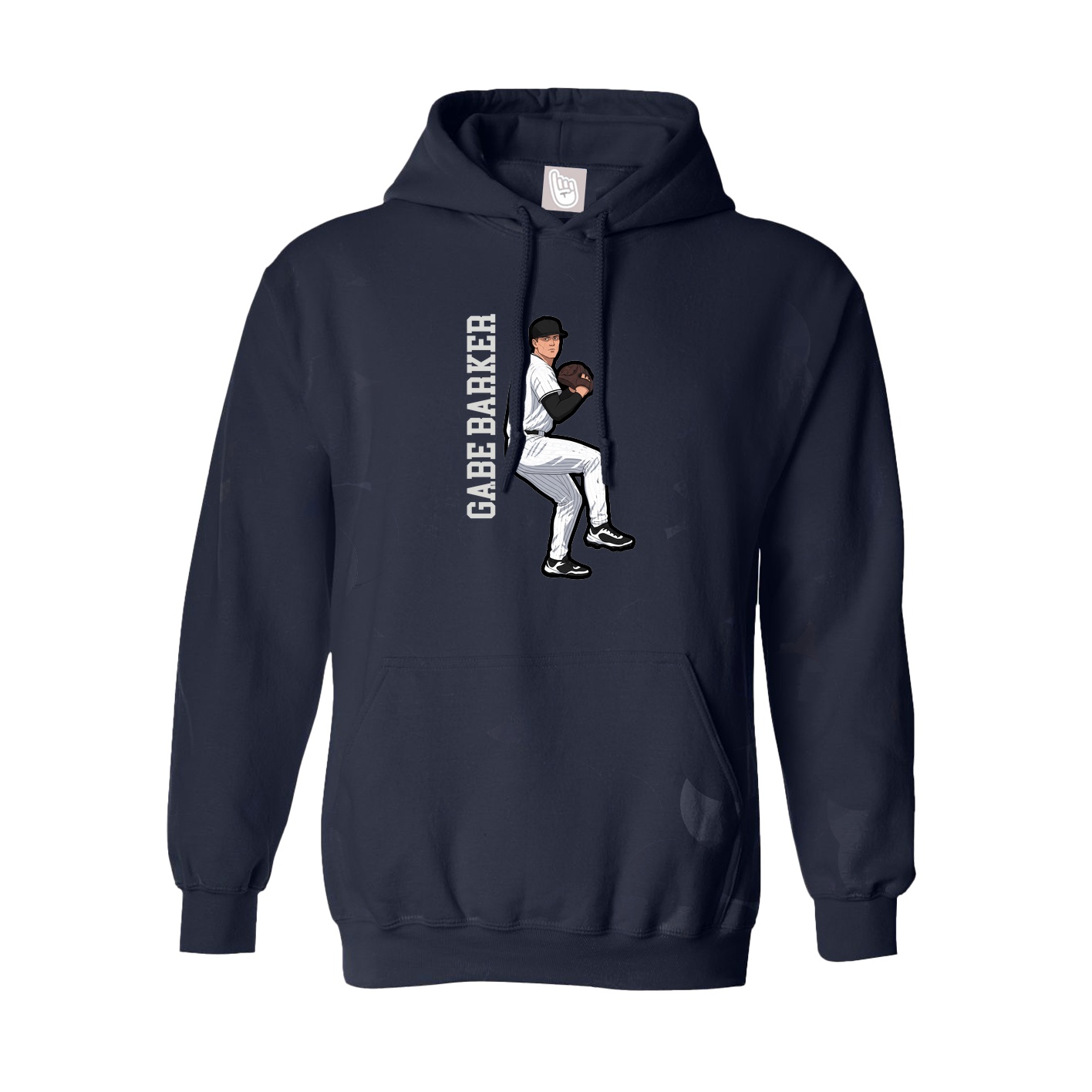 Youth Hoodie — Name Vertical in Navy