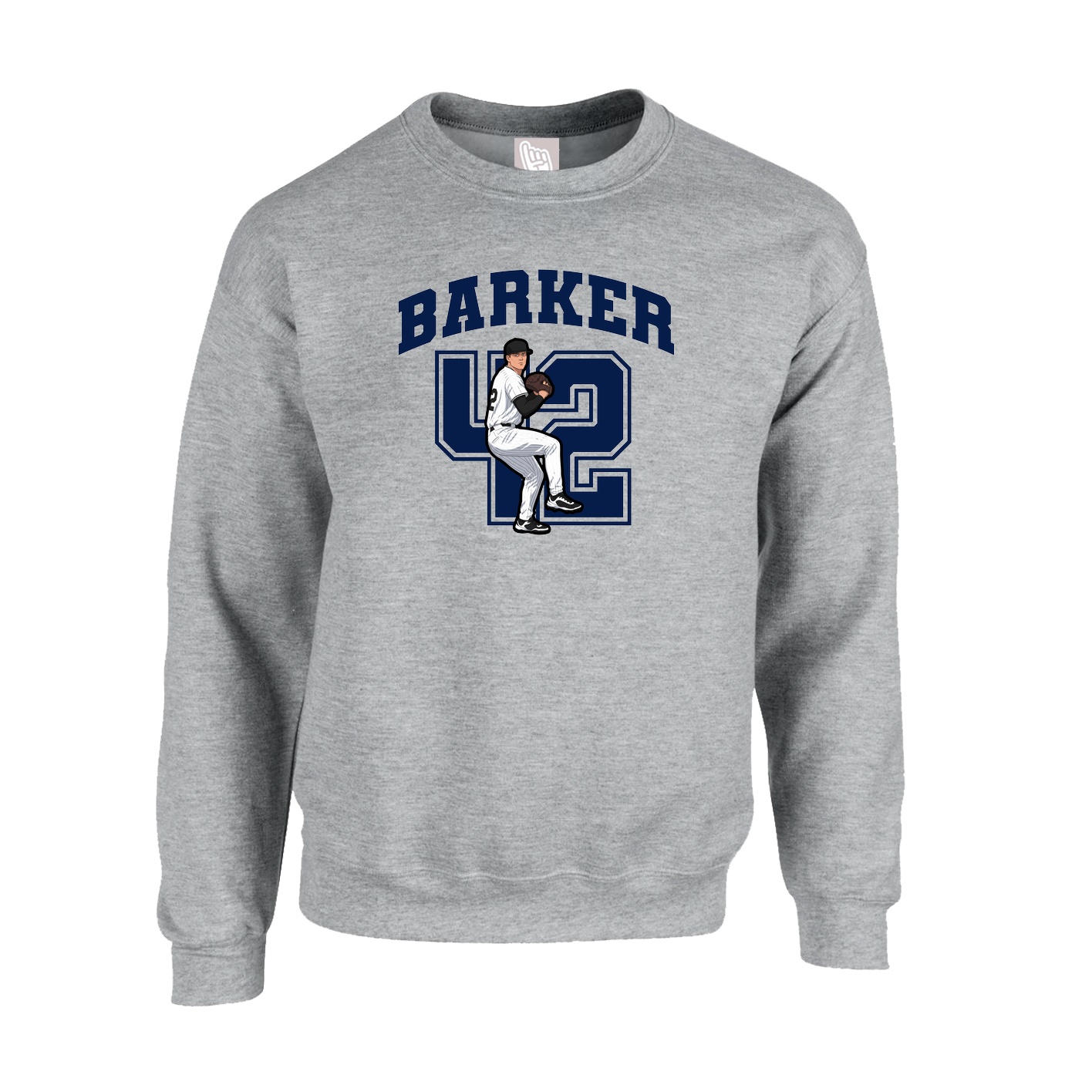 Fleece Crew — Number in Grey