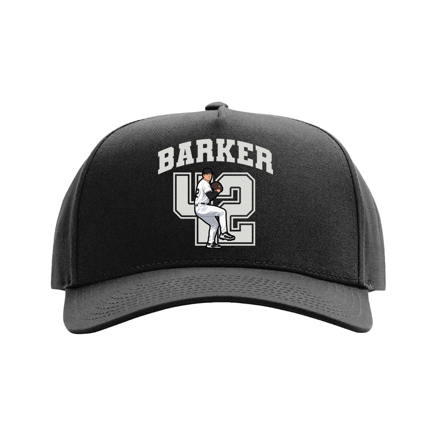 Full Fabric Five-Panel Champ Cap — Number in Black