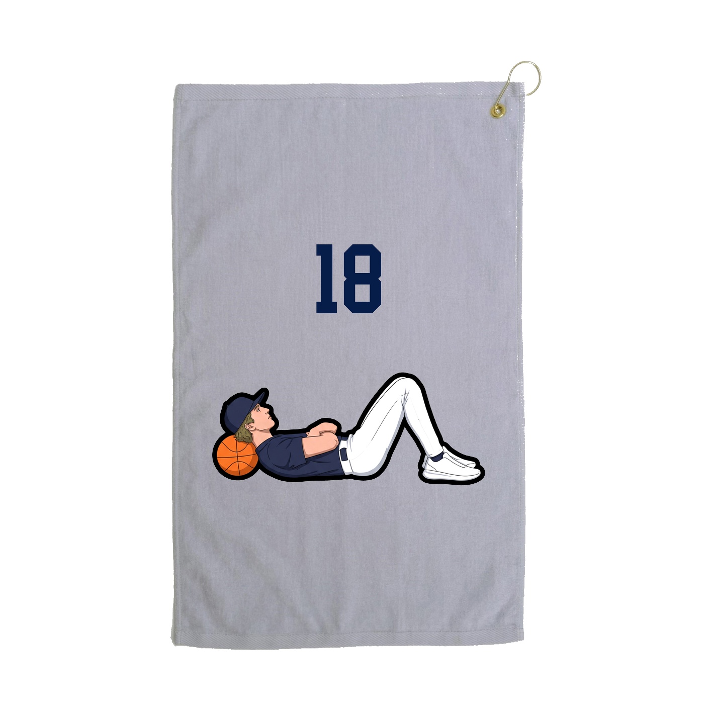 Golf Towel — Number Top in Grey
