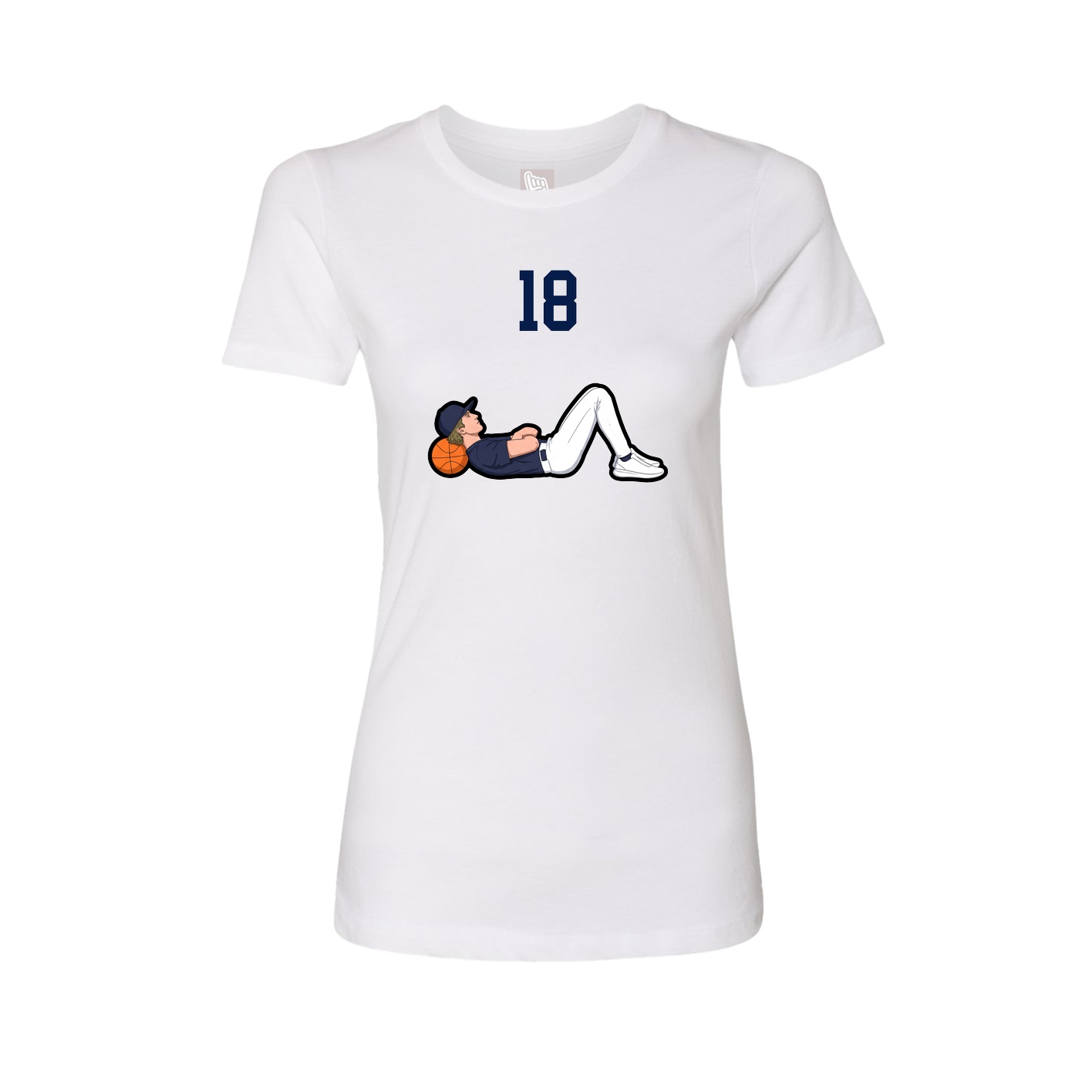 Fitted Women's Tee — Number Top in White