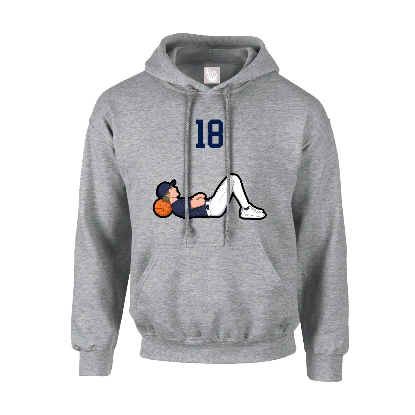 Youth Hoodie — Number Top in Grey