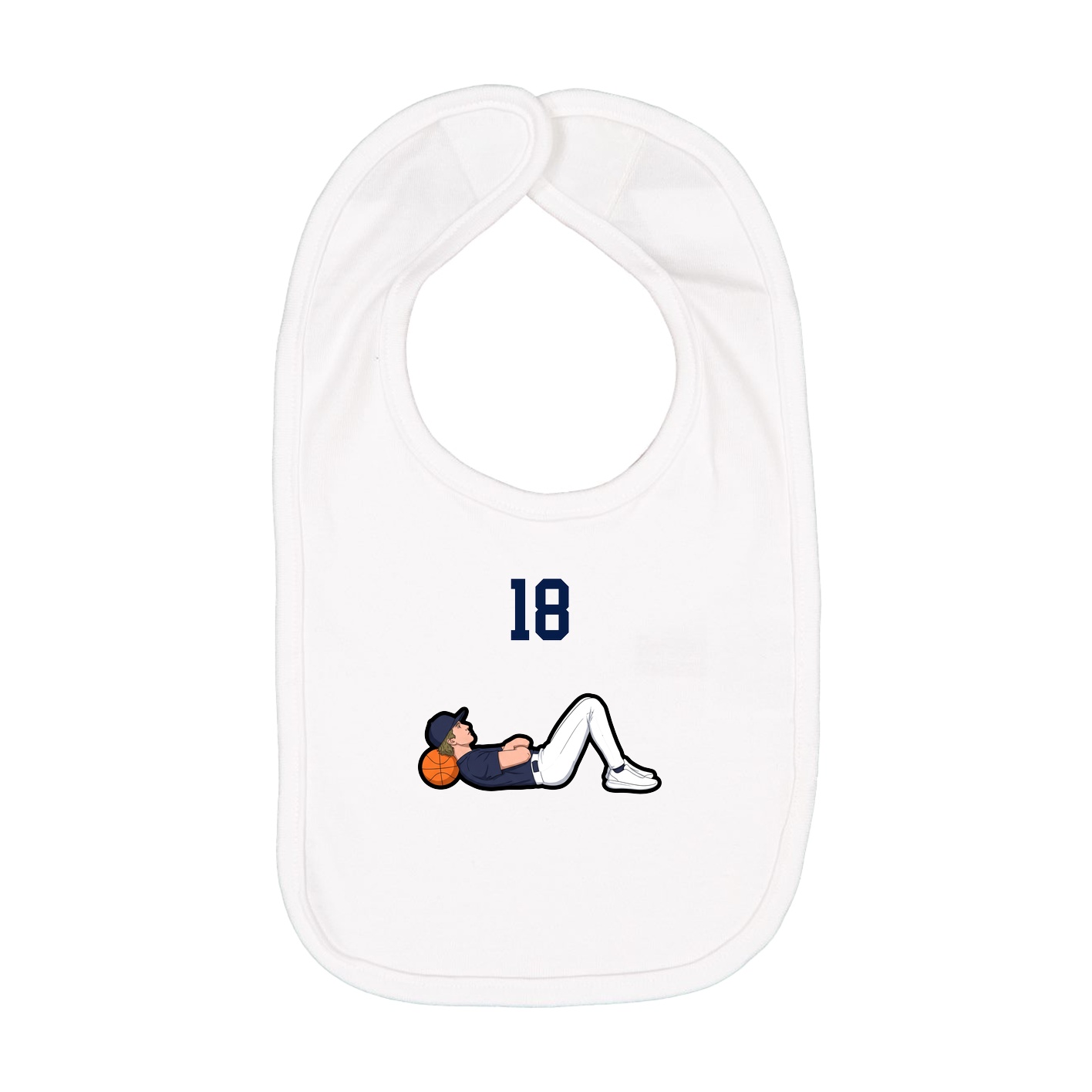Infant Bib — Number Top in White
