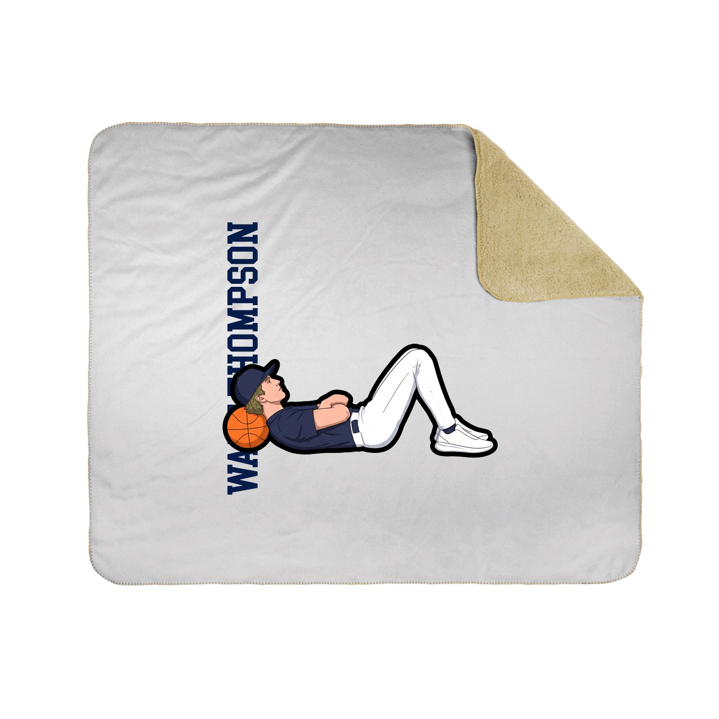 Throw Blanket — Name Vertical in White