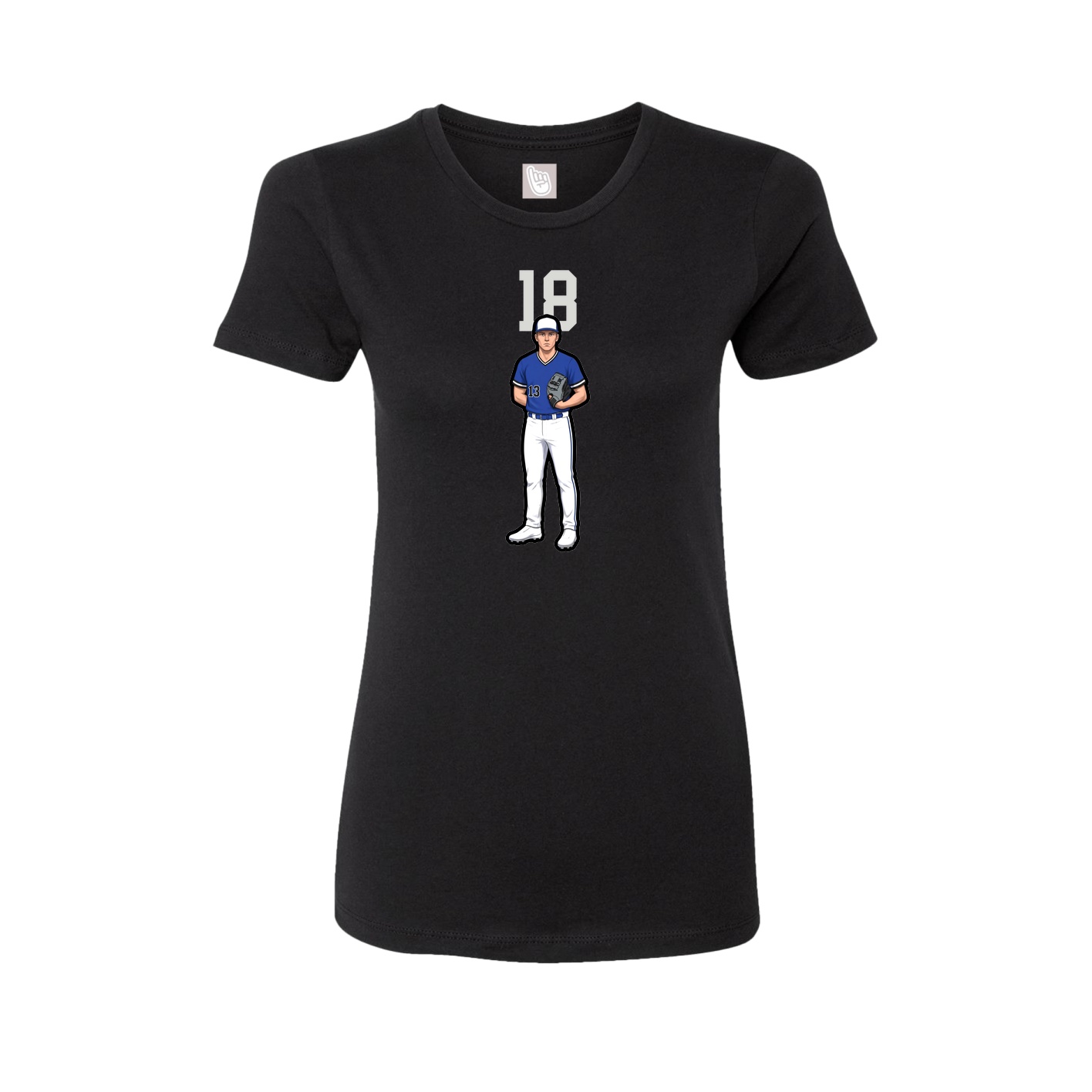 Fitted Women's Tee — Number Top in Black