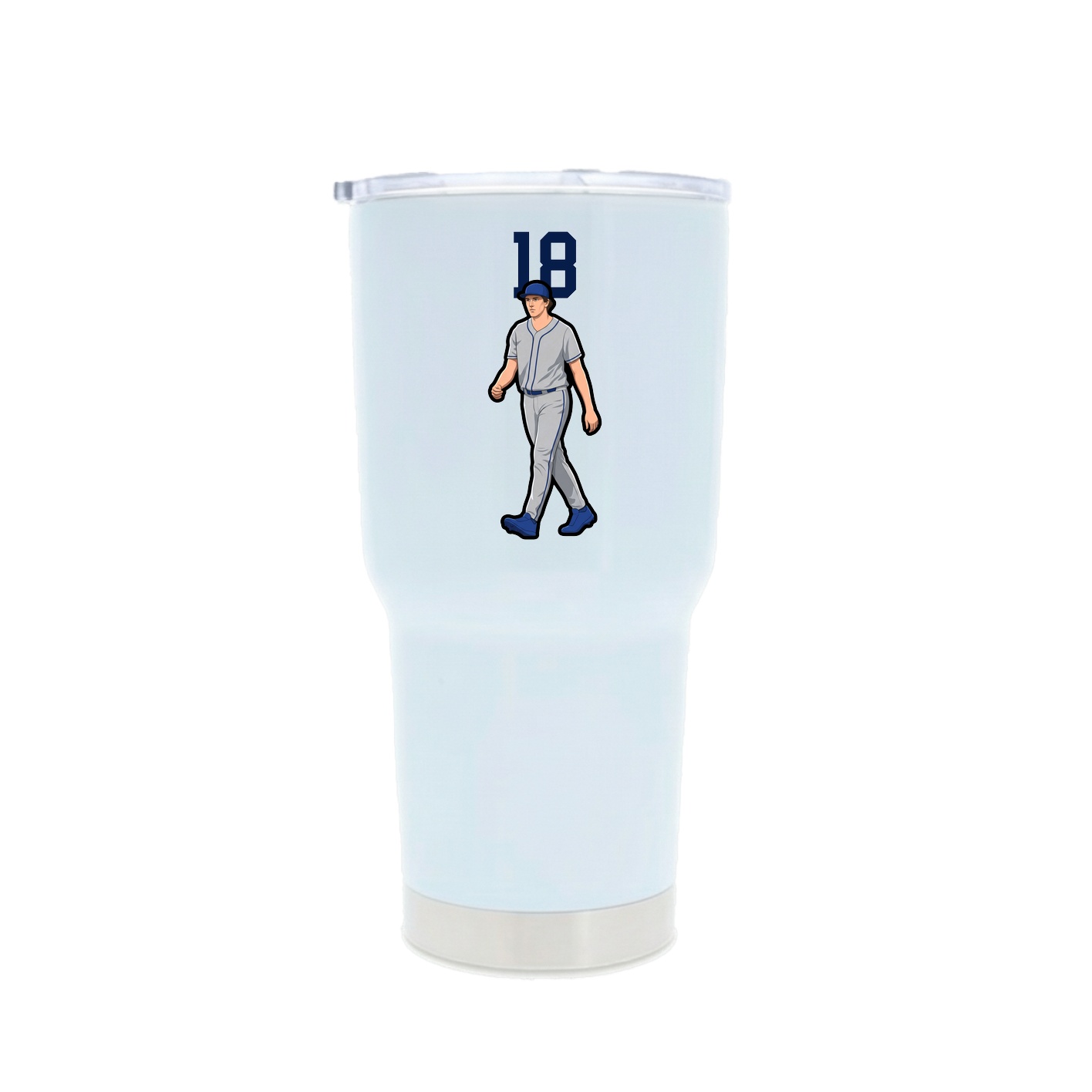 30oz Stainless Steel Tumbler — Number Top in White