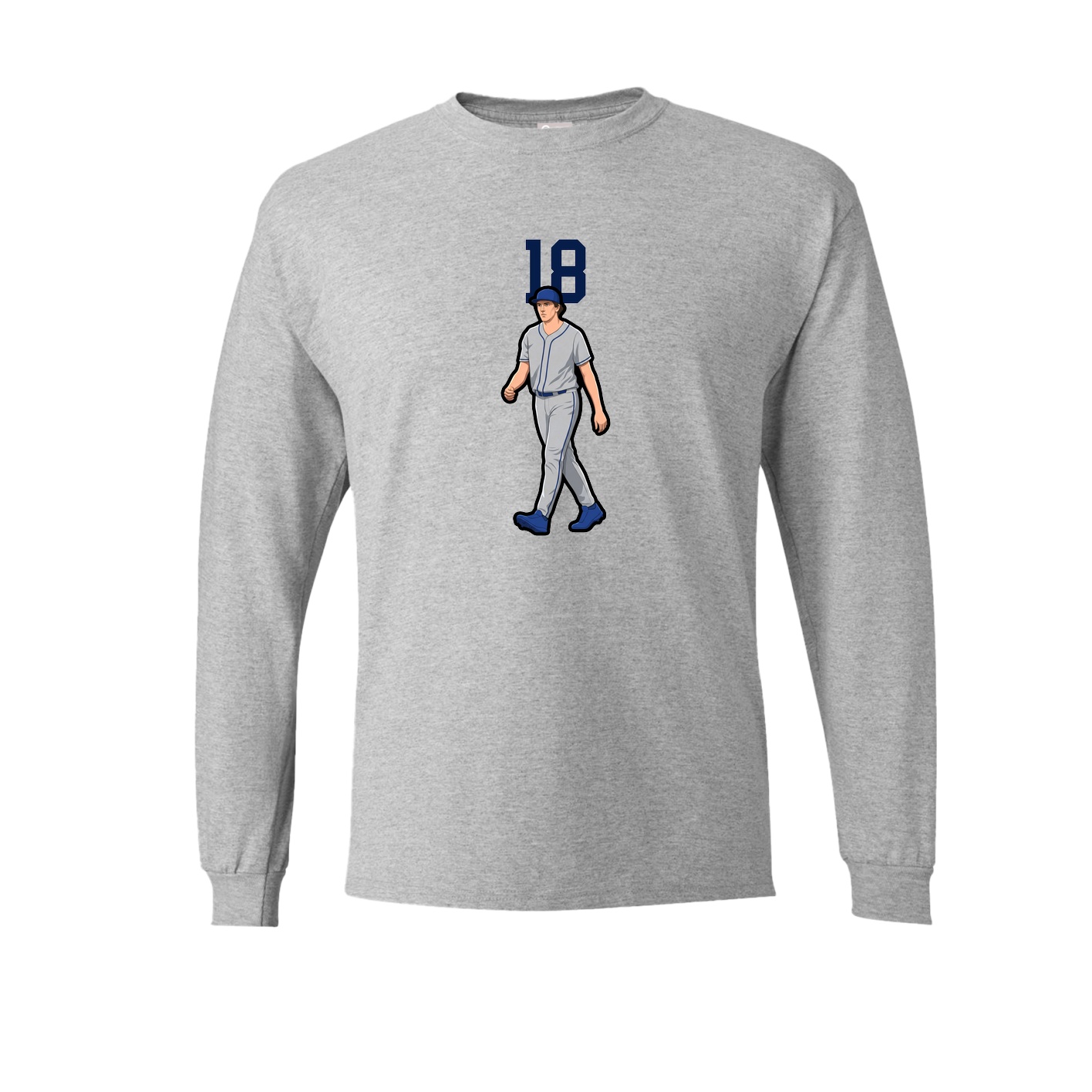 Long Sleeve Tee — Number Top in Grey
