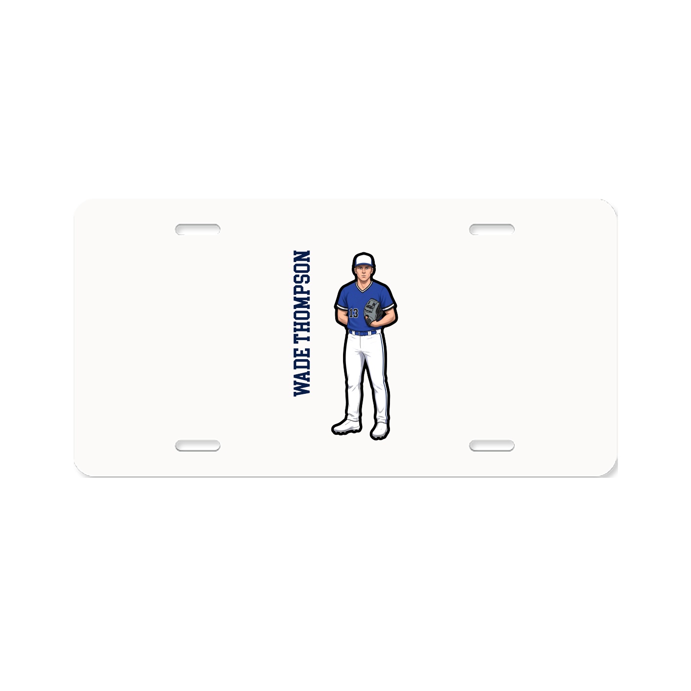 License Plate — Name Vertical in Classic