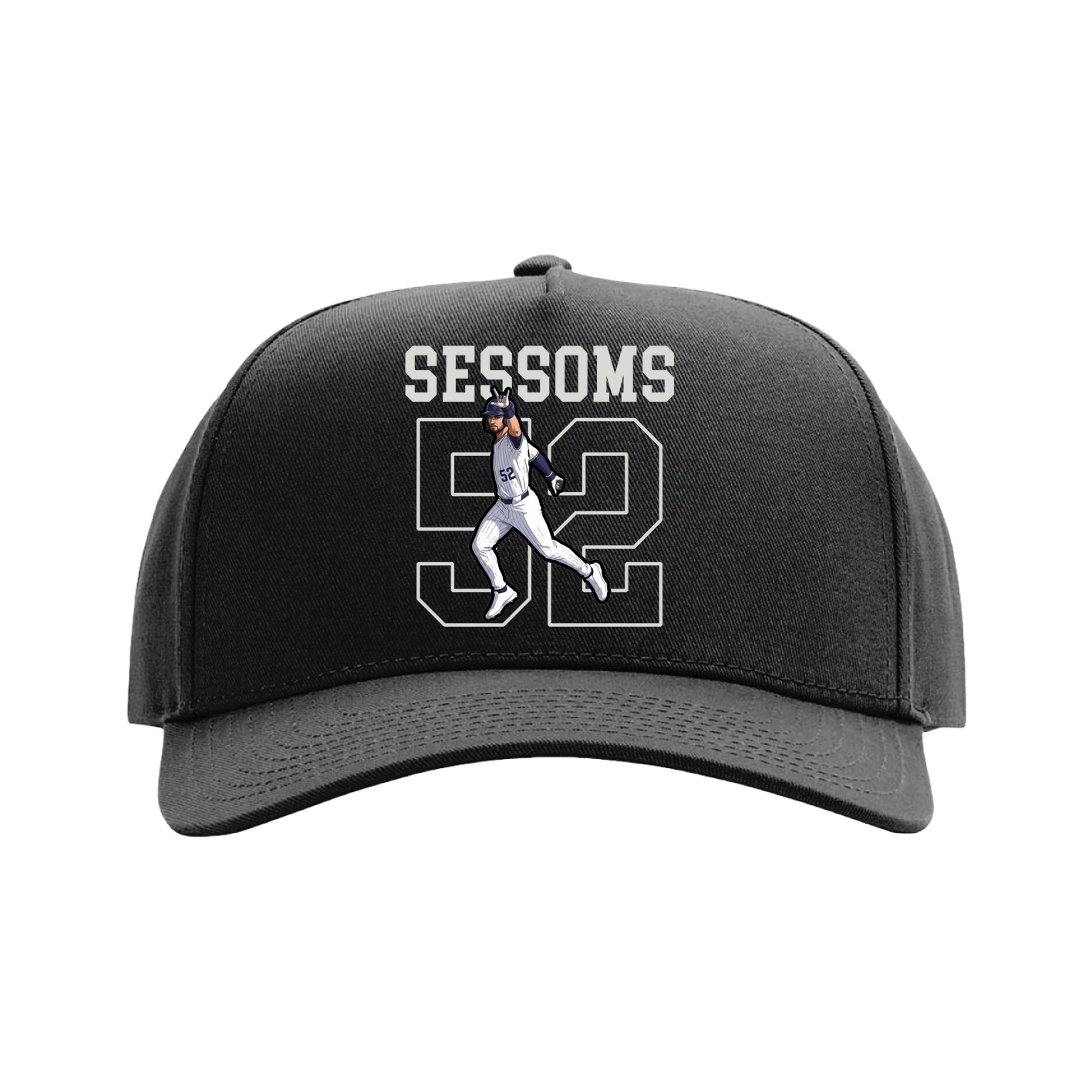 Full Fabric Five-Panel Champ Cap — Shirsey in Black
