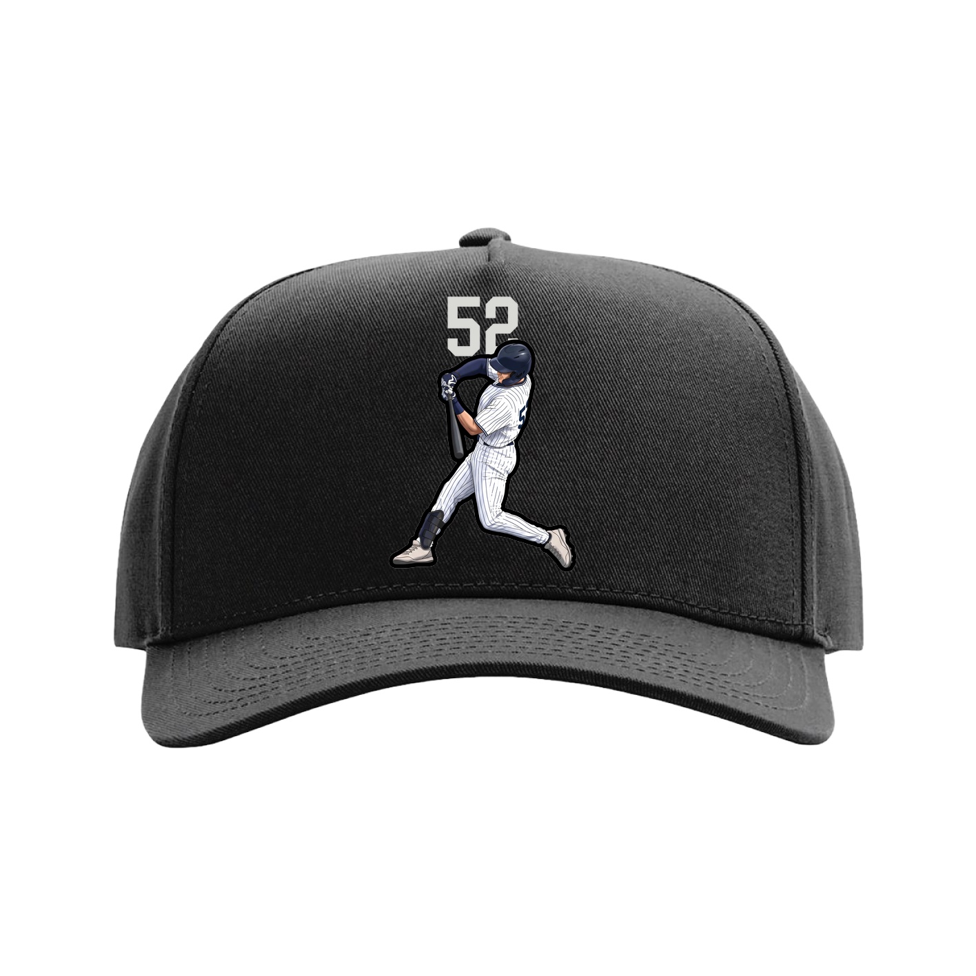 Full Fabric Five-Panel Champ Cap — Number Top in Black