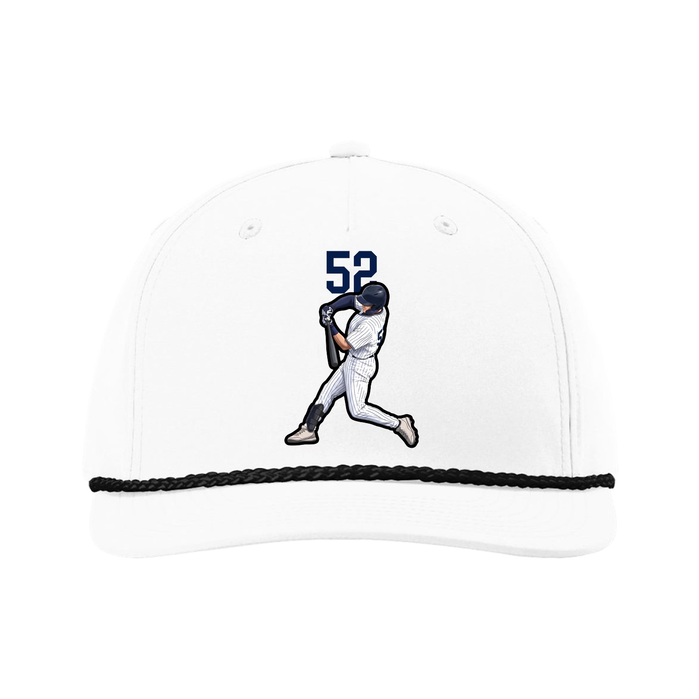 Five-Panel Classic Rope Cap — Number Top in White