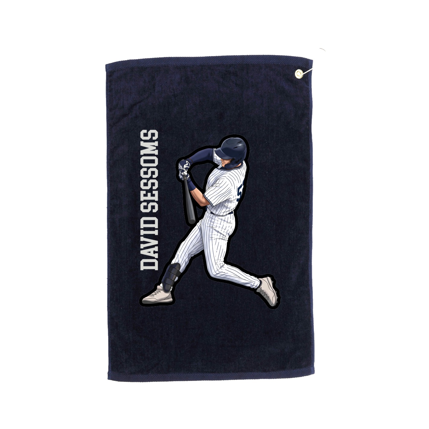Golf Towel — Name Vertical in Navy
