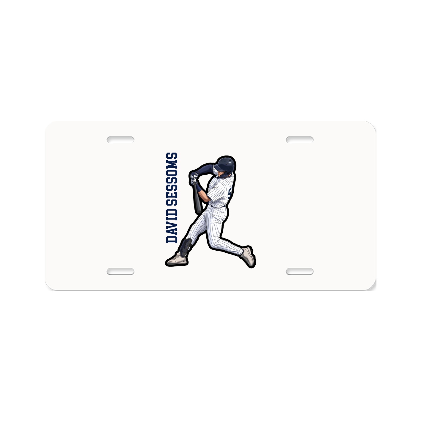 License Plate — Name Vertical in Classic