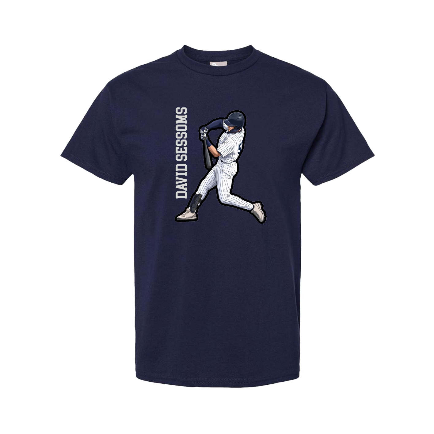 Tee — Name Vertical in Navy