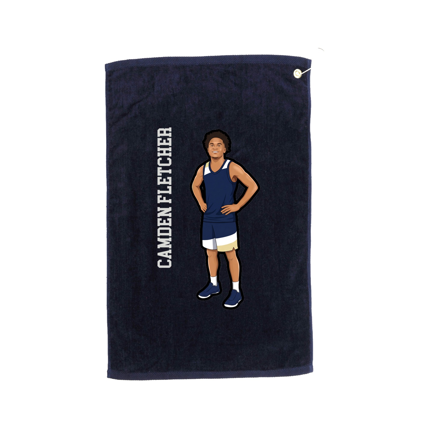 Golf Towel — Name Vertical in Navy