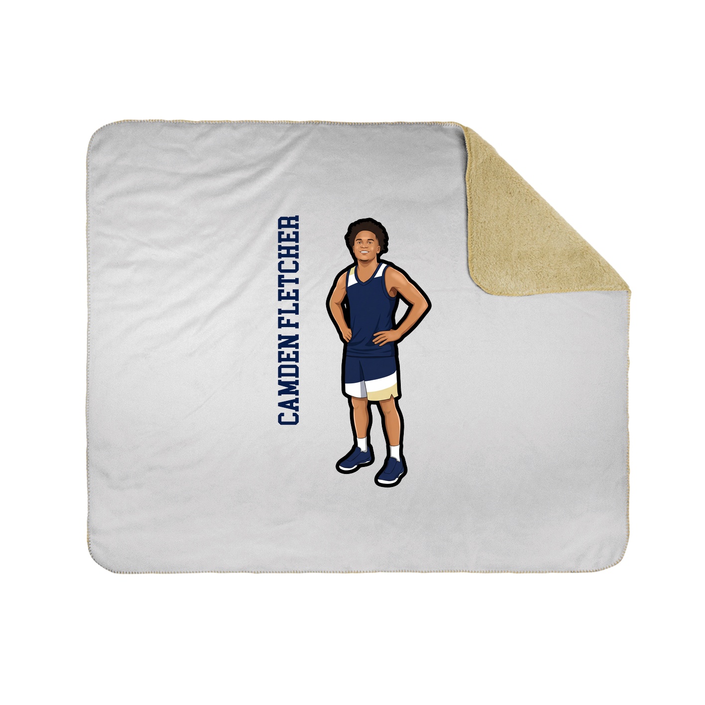 Throw Blanket — Name Vertical in White