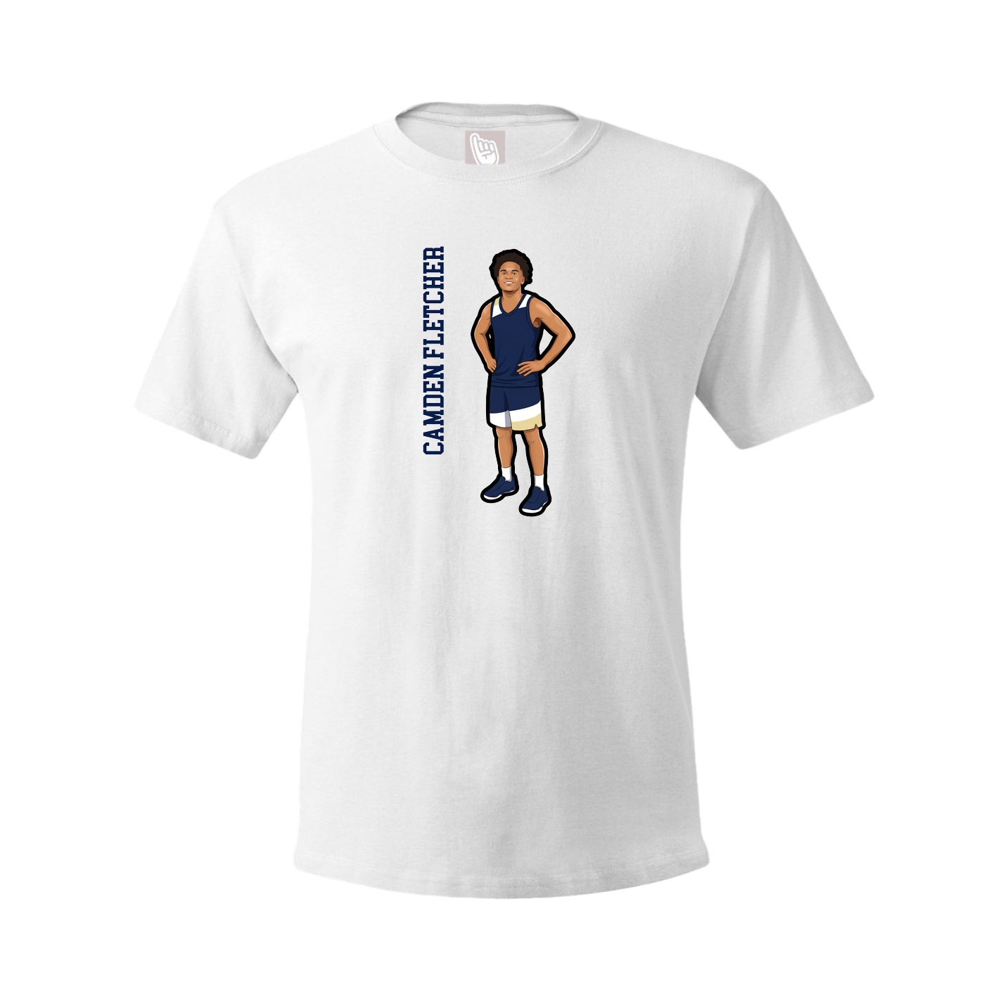 Youth Tee — Name Vertical in White