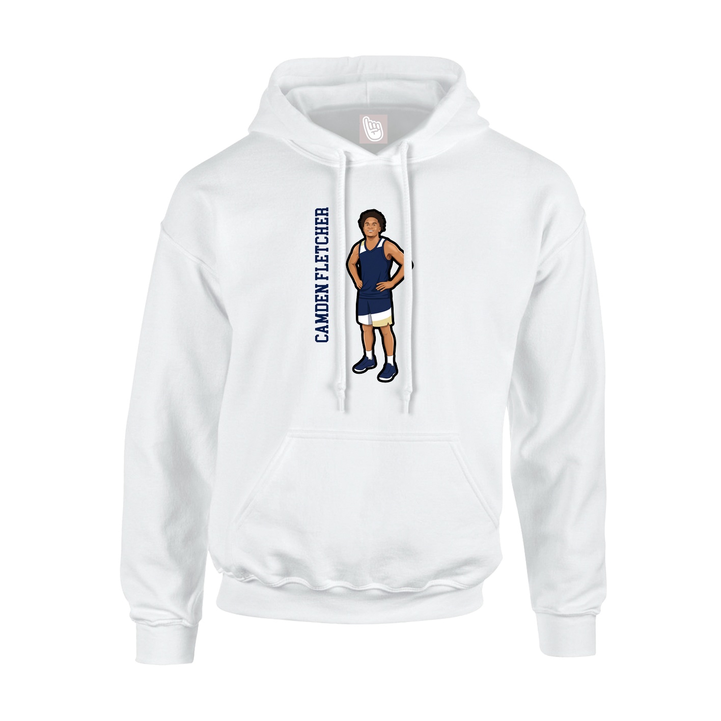 Youth Hoodie — Name Vertical in White