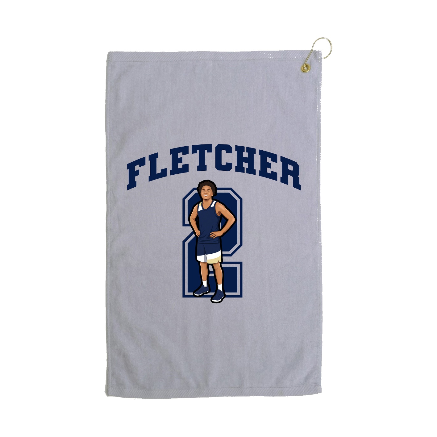 Golf Towel — Number in Grey