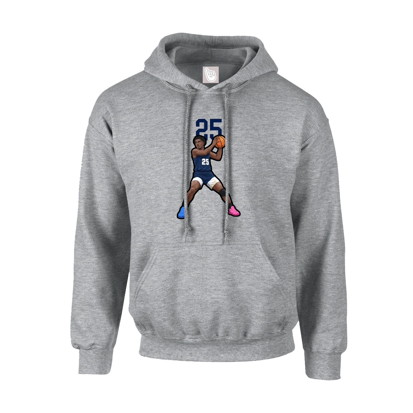 Youth Hoodie — Number Top in Grey