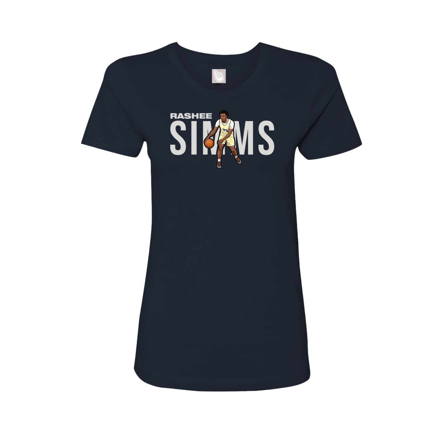 Fitted Women's Tee — Player Name in Navy