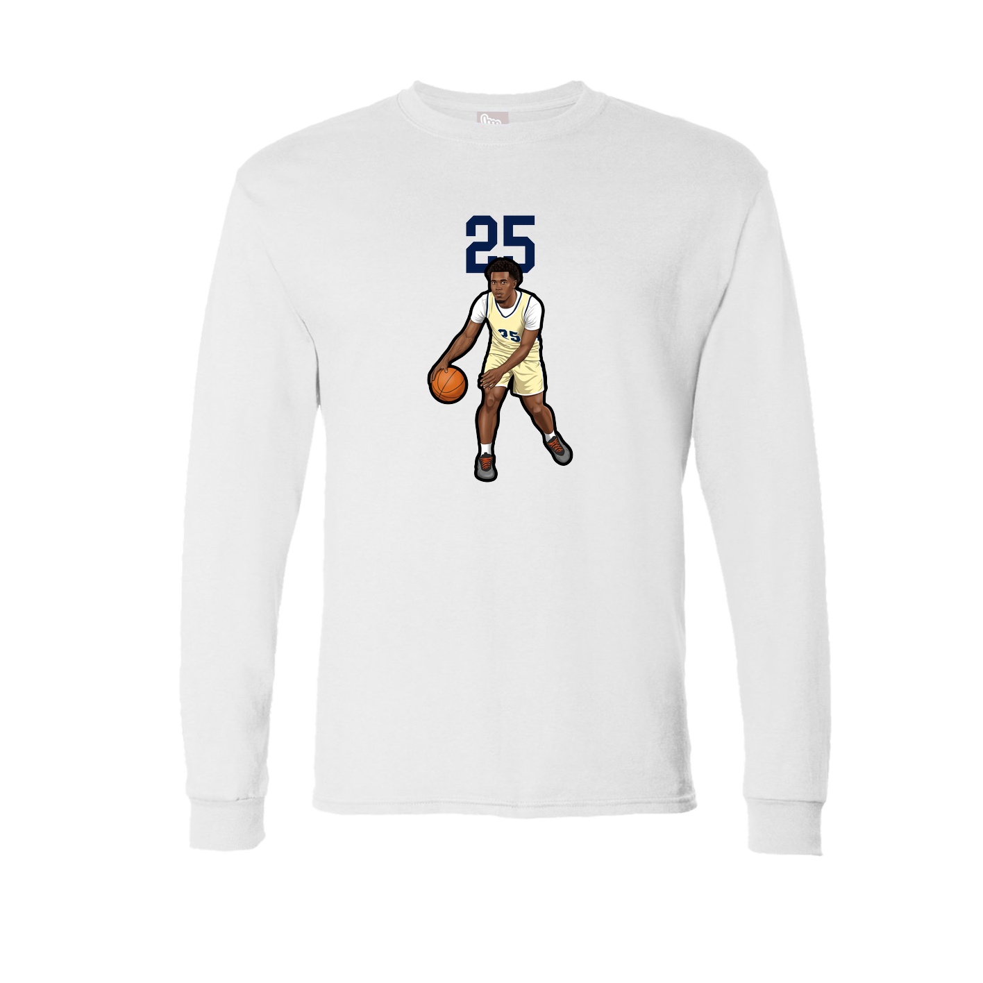 Long Sleeve Tee — Number Top in White
