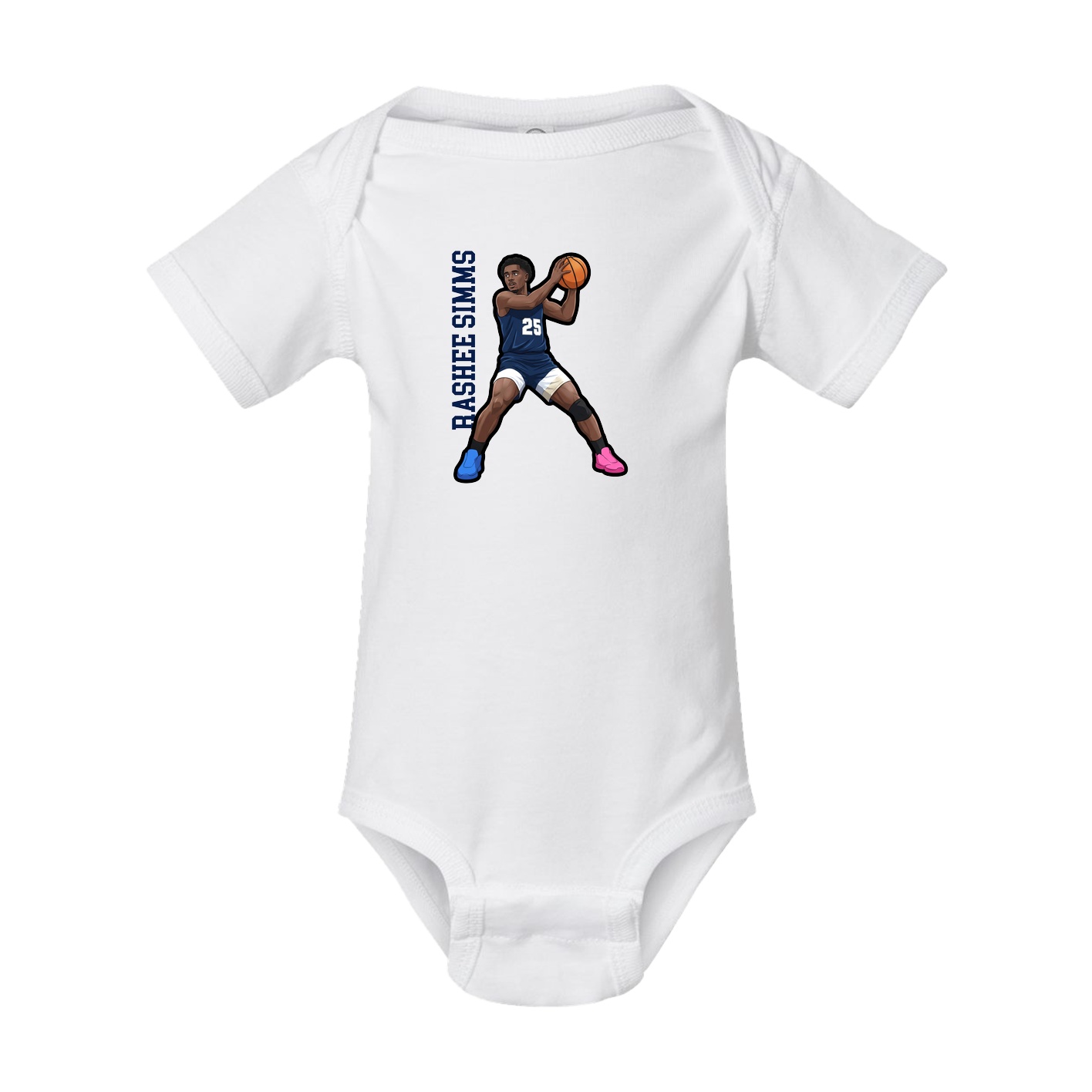 Baby Onesie — Name Vertical in White