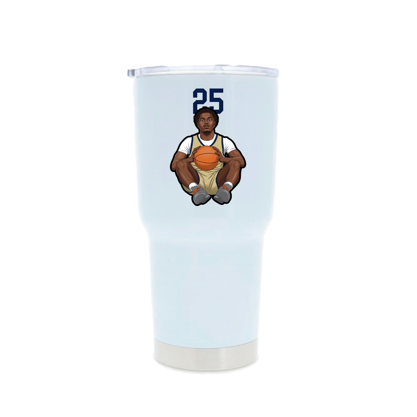 30oz Stainless Steel Tumbler — Number Top in White