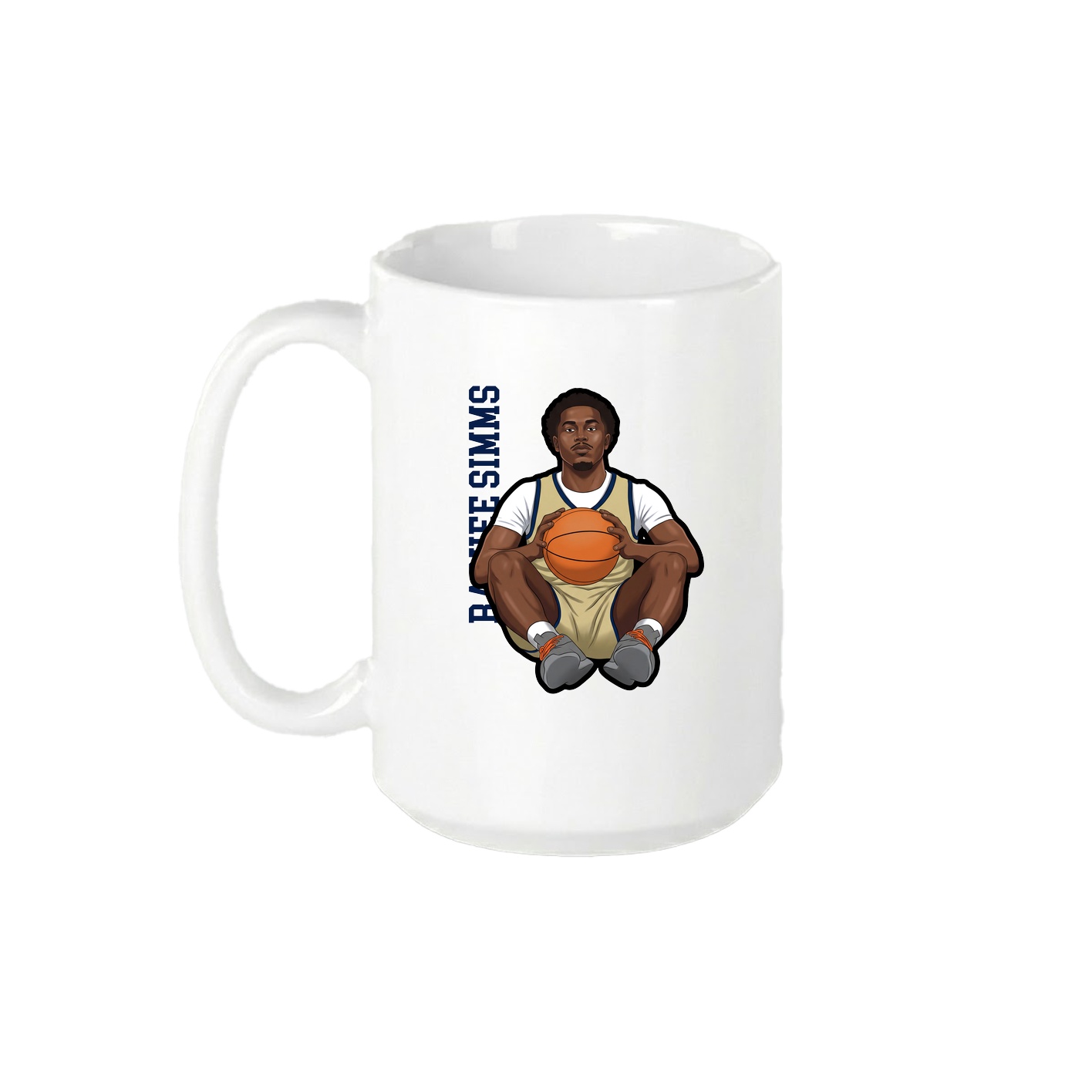 15oz Coffee Mug — Name Vertical in White